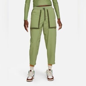 Nike Green Sportswear Essential Woven Jogger Pants, High Waisted